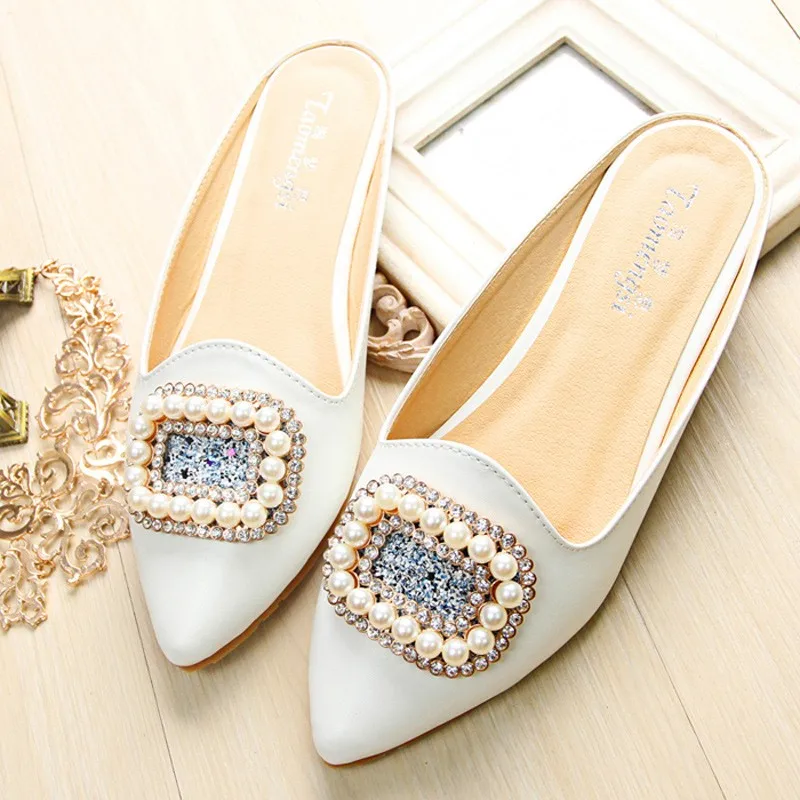 Ss0306 Flat Pu Slippers For Pregnant Women In Size 43 Ladies Casual Loafer Mules Shoes Pu 