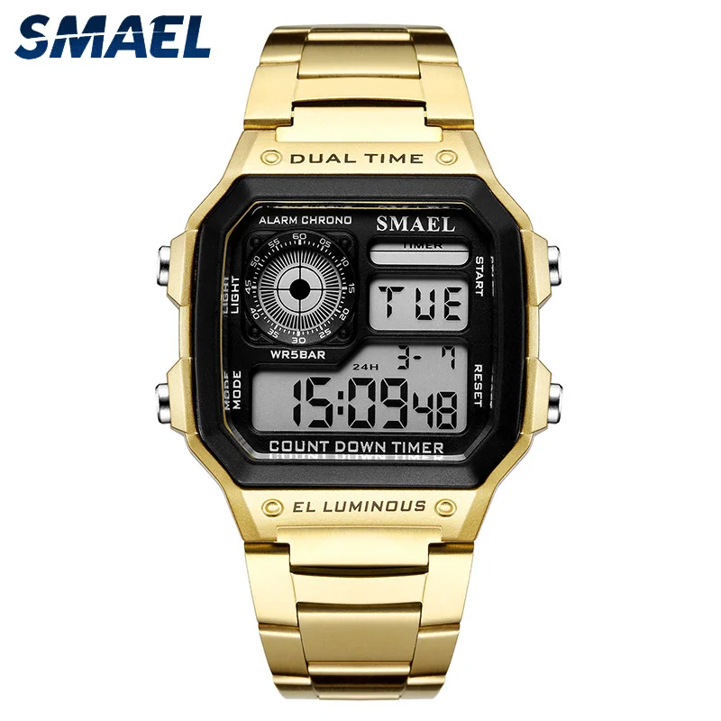 

SMAEL 1818 new digital watch water resistant wrist watch, Black,gold,silver,rose gold