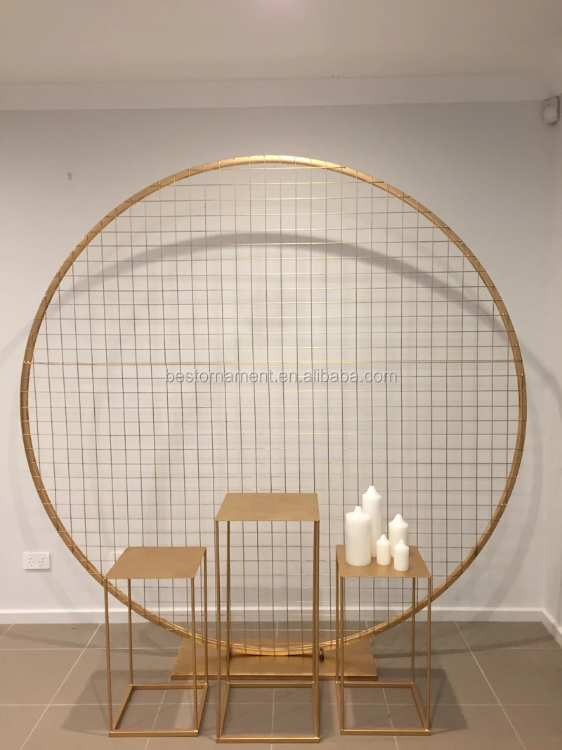 Hot Sale Modern Flower Stand Round Gold Stage Wedding