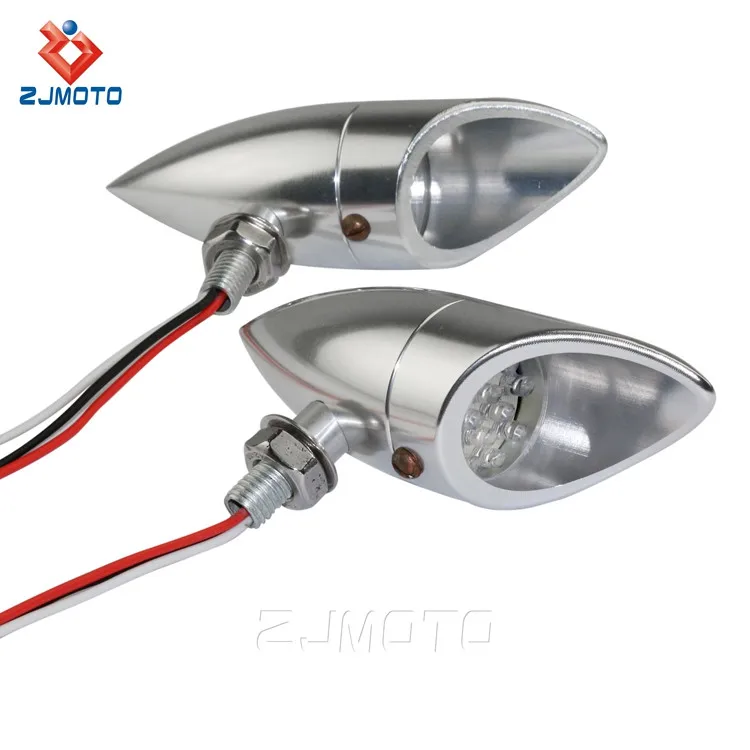 Motorbike Bullet LED Brake Indicator Lighting Lamp Bulb Motorcycle Turn Signal Lights Chopper ZJMOTO