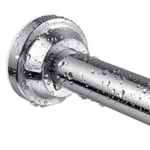 Image of 2019 New Home Accessories Bathroom Never Rust Non-Slip Spring Tension Curtain Rod No Drilling Stainless Steel Shower Curtain Rod