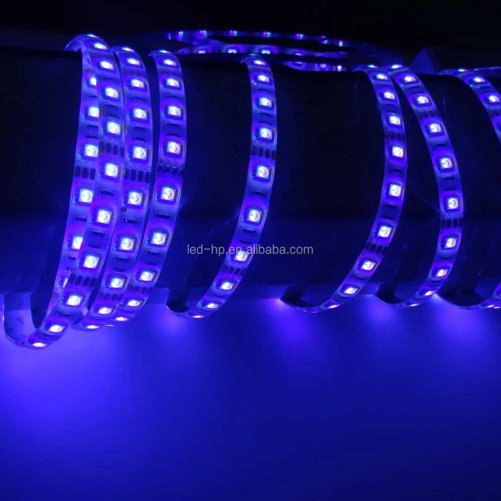 High lumen 5050 smd uv 365nm purple 5m/reel led strip light ip65 waterproof 12v purple led strip light