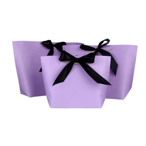 Colorful Small Kraft paper Gift bag with handle Festival jewelry bags wedding birthday party gift package Wrapping Supplies