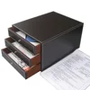 Multifunction Leather Organizer File Tray Leather Office Storage Box