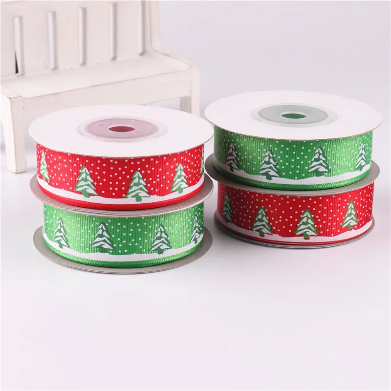 

Stock 20mm Christmas grosgrain ribbon with low MOQ red Christmas ribbon, 196 colors to choose