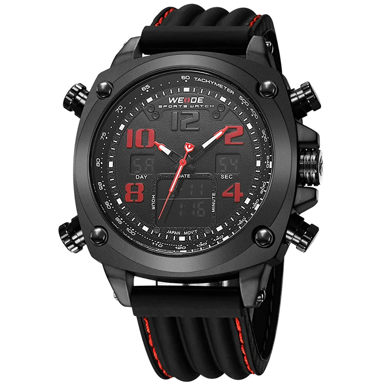 

WEIDE Fashion Lcd Digital Quartz Watches Men Military Sports Watch Relogio Masculino Waterproof Silicone Wrist Watches