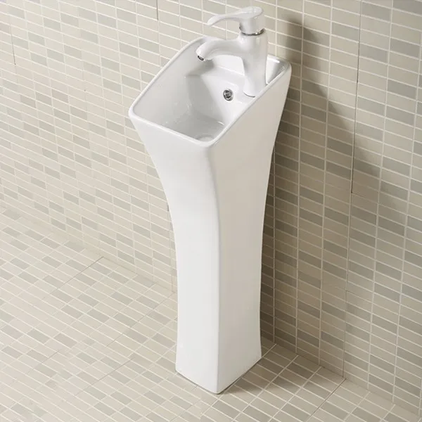 Ceramic bathroom washing hand new design art pedestal basin A497