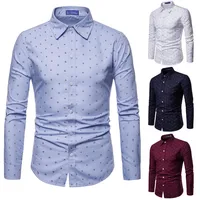 

K2C887 Printed long sleeve slim shirt men's silk shirt long sleeve shirt wholesale