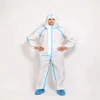 Disposable Nonwoven Coverall with Elastic Hood and Cuffs Double Flag Over the Zipper