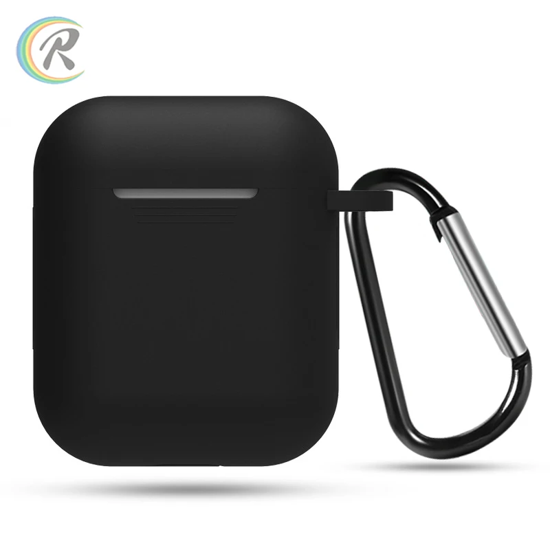 

Hot product hot sale blue th earphone headphone Skin soft TPU Silicone cover for air pods headset case with Keychain, 9 colors