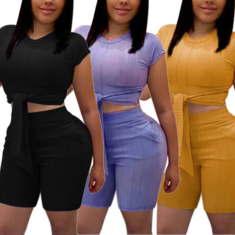 

New Fashion Casual Summer Short Women Clothing Sexy Bodycon Two Piece Fashion Jumpsuit, As picture;can be change