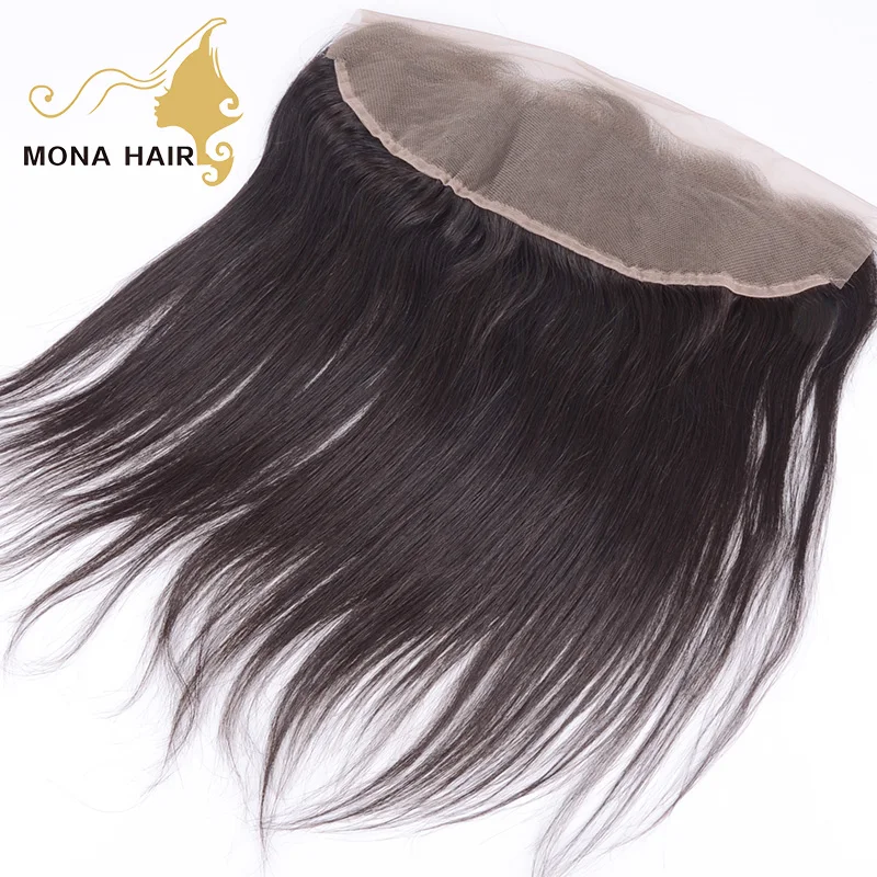 

100% human hair straight hair brazilian hair ear to ear lace frontal