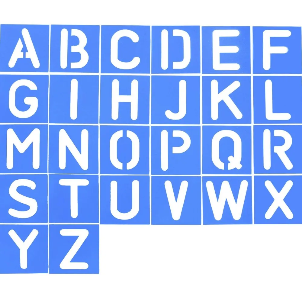 Blue Color Reusable 26 Pieces Plastic Letter Stencil - Buy Letter ...