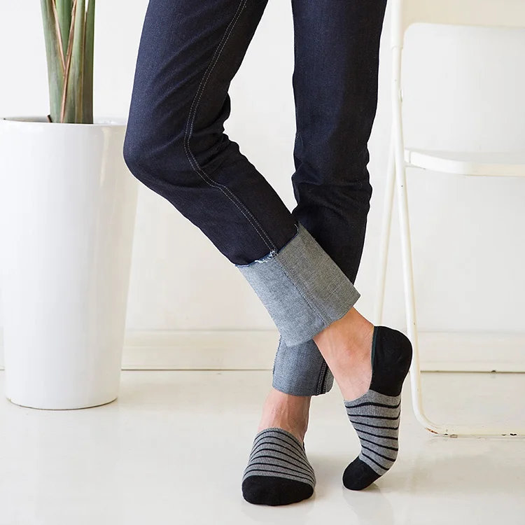 
Superior quality men heel offset print fashion unique design comfort ankle socks 