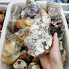 Crystal Flame stone Natural Polished Cherry Blossom Agate Quartz Torch Spiral Stones Crytal Icream Agate