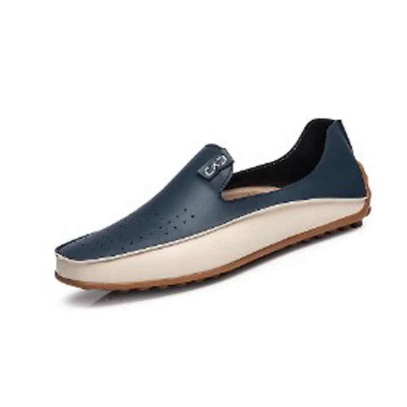 

dropshipping slip on casual hand made light weight loafer driving shoe OEM genuine leather boat shoes big size men shoes