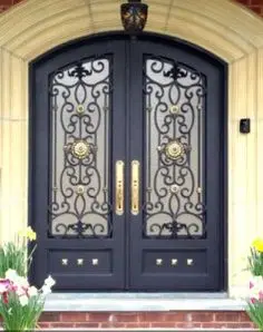 Beautiful Arched Shape Lowes Wrought Iron Security Screen Doors