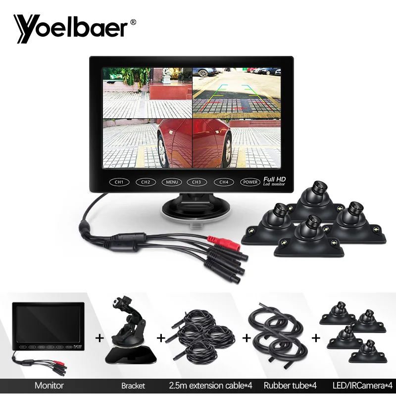 360 Degree All Round View Car Camera System 4 Way Car Reverse Camera