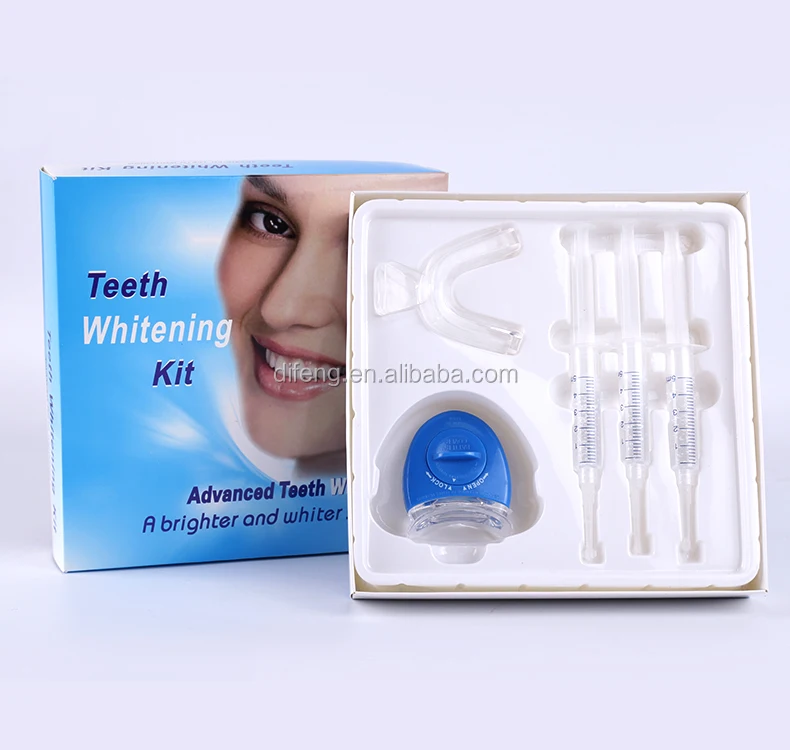 white smile teeth whitening kit with mini LED light