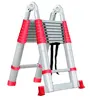 5m rubber feet wide steps telescopic ladder