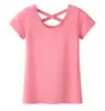 Fancy Style Cool Egyptian Plain Open Back Plus Size Cotton Women T-shirts