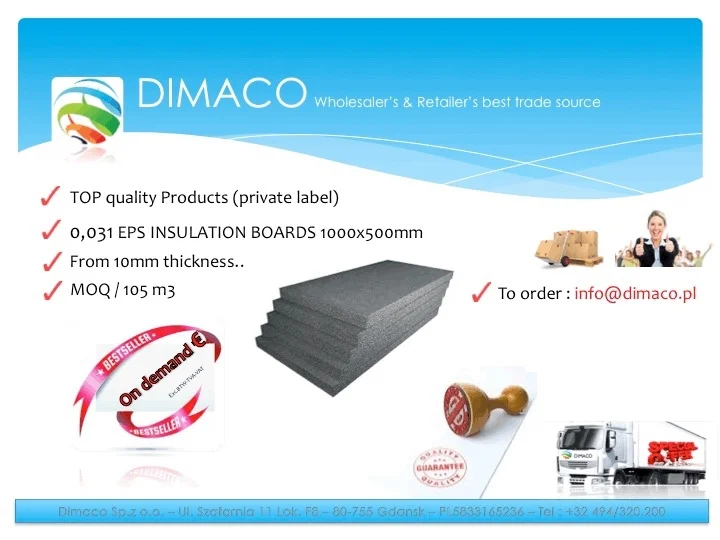 
EPS INSULATION FOAM BOARDS 0,031 