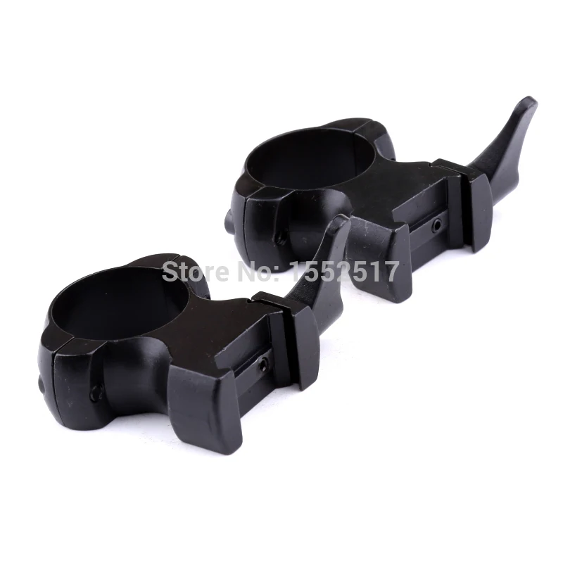 

Rifle Steel Weaver Mount 1 Inch High Matte Lever Lok Top Mount Rings, Black