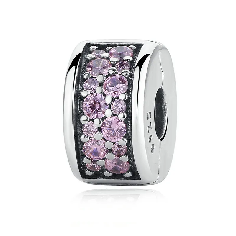 

5mm European Jewelry Pure 925 sterling silver Clip Charm Beads