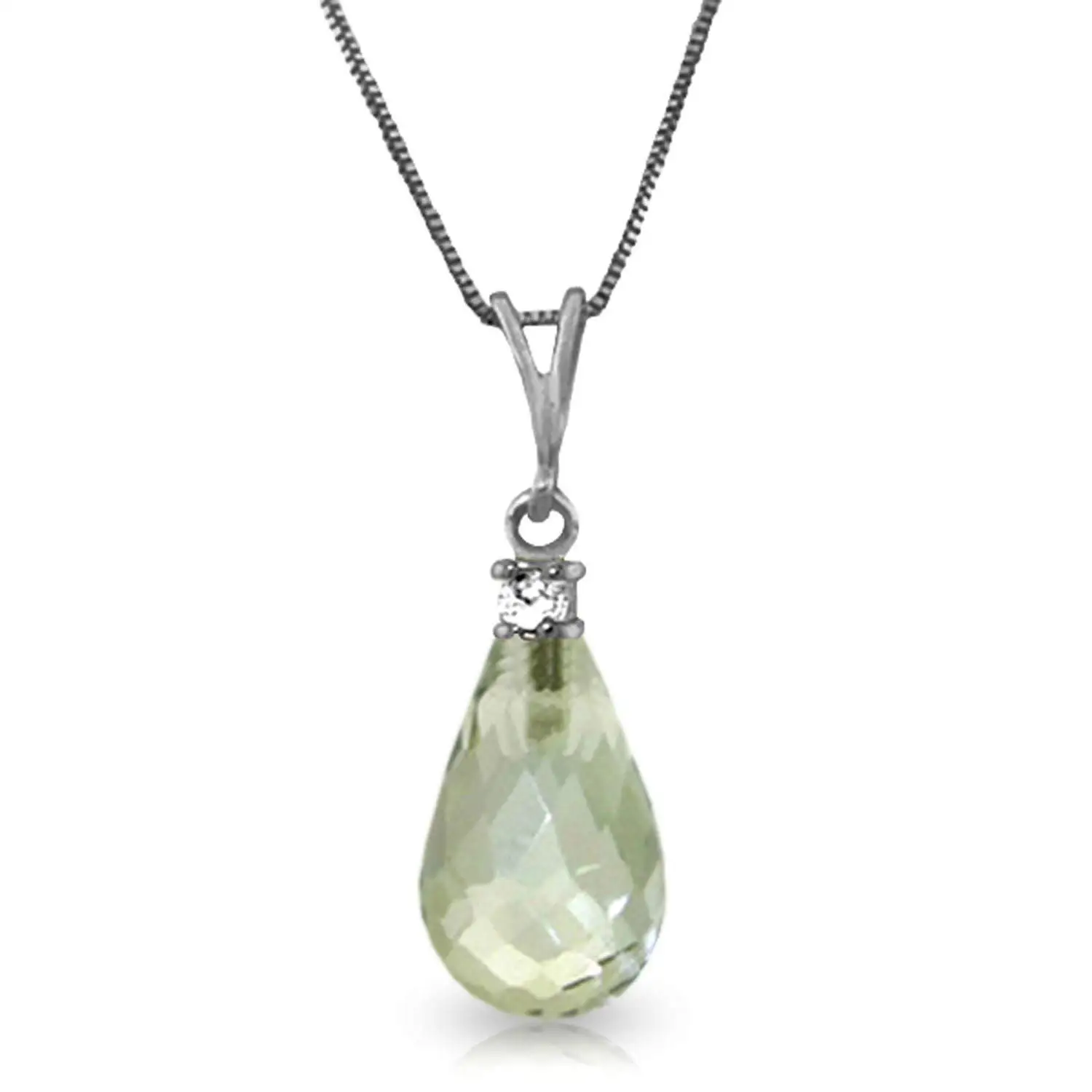 ALARRI 3.65 Carat 14K Solid White Gold Fleurs Rustique Amethyst Pearl Necklace with 22 Inch Chain Length