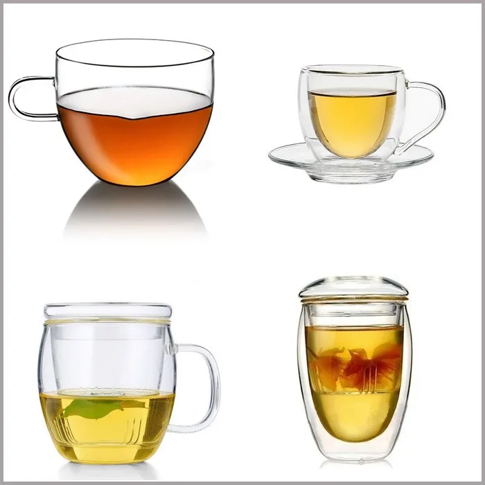 High Borosilicate Clear Glass Tea Cups And Saucers Cheap Buy Glass