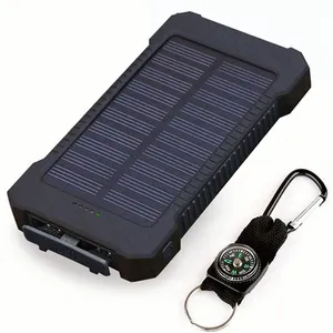 Waterproof 20000mAh Solar Power Bank Dual USB Ports