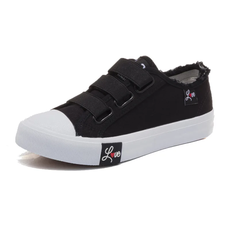 

2019 New Pink Canvas Shoes Female Flat Shoes Students Breathable Sneakers, Black,pink,blue