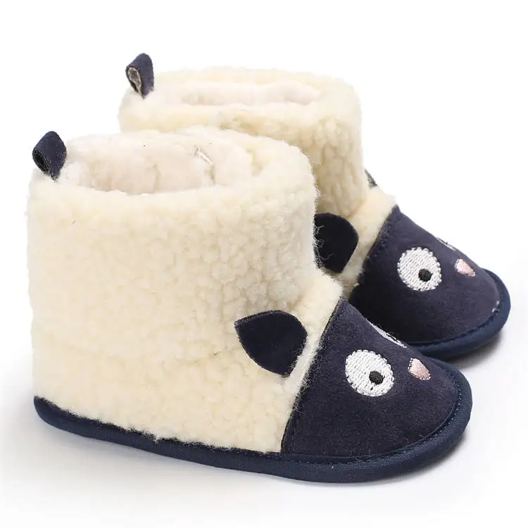 
2019 winter Cute Velvet plush Cartoon animation 0-18 months baby Soft sole infant booties 