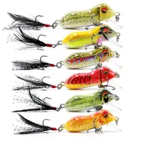 

Lifelike 3D eyes fresh water artificial frog bait ABS plastic hard fishing lures 2019