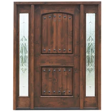 ريفي نمط تصميم فيلا الخارجي الرئيسي مدخل الصلبة الخشب السكنية أبواب دخول