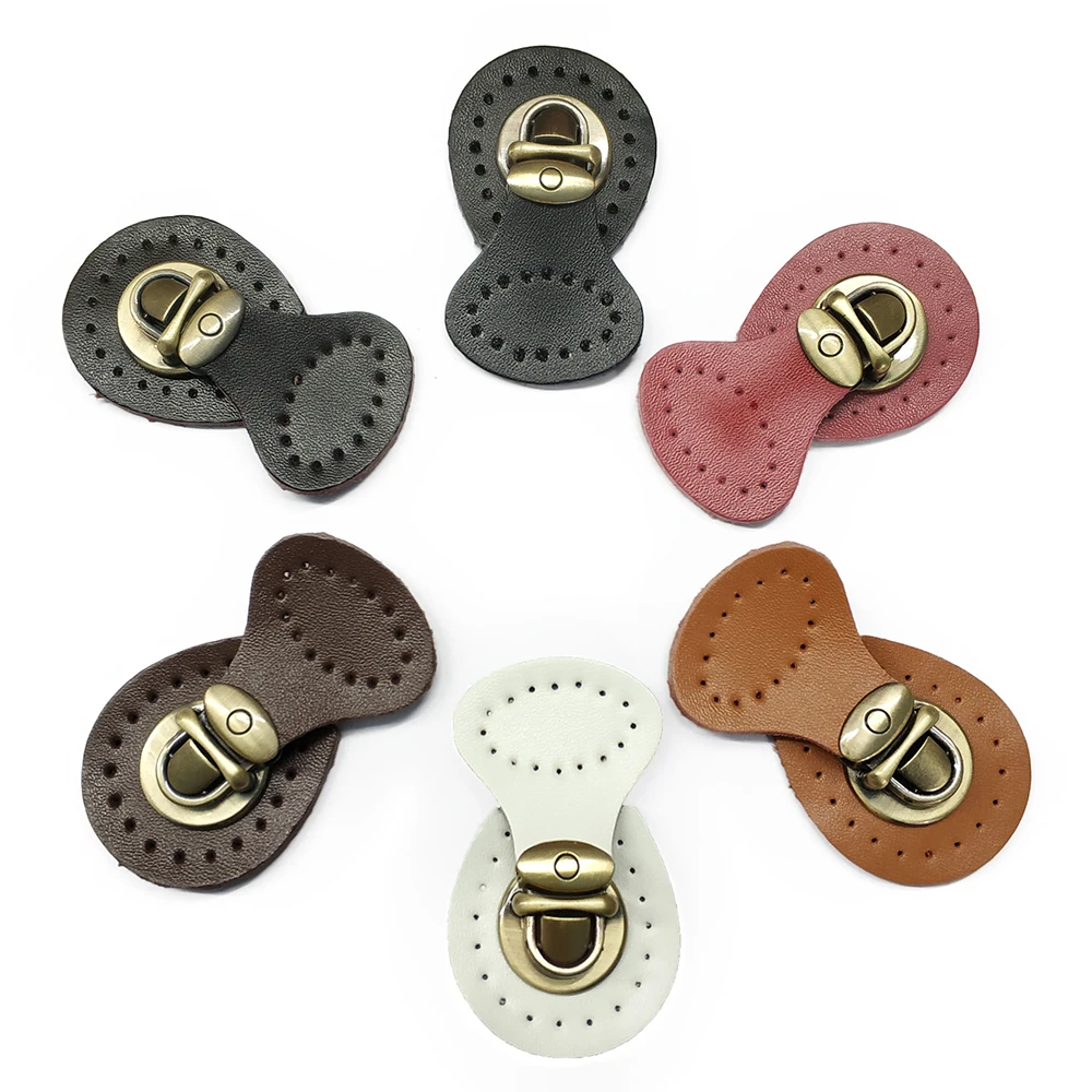

Handmade leather bag buckle fashion wallet card pack buckle for handbag DIY accessories, Blue black red brown light coffee dark coffee white
