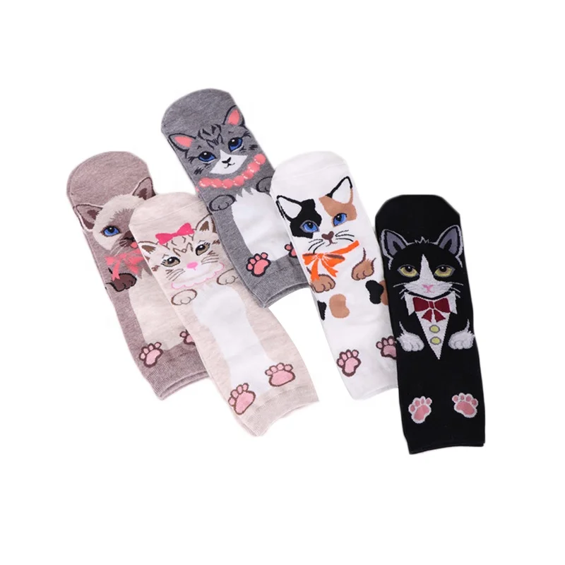 

Autumn Winter New Women Animal Cute Breathable Cat Cartoon Tube Socks, Colorful