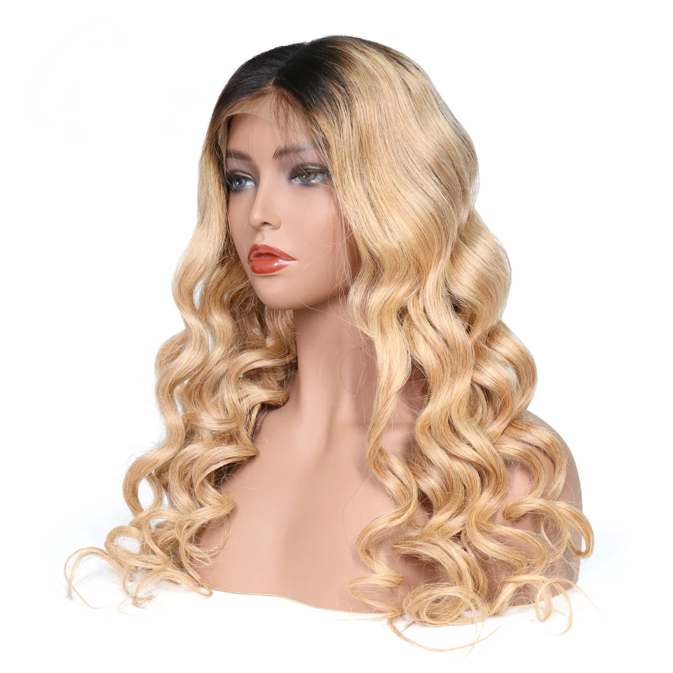 

color 27 lacefront wig Brazilian lace front Human Hair transparent lace preplucked