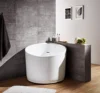 Corner install round shape bathtub very small deep soaking Japanese bath tub