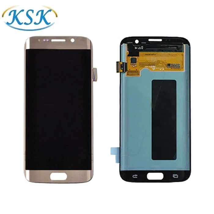 

mobile phone display screen For S7 Edge lcd with touch digitizer assembly G935 G935F replacement repair parts accessories, White black gold silver