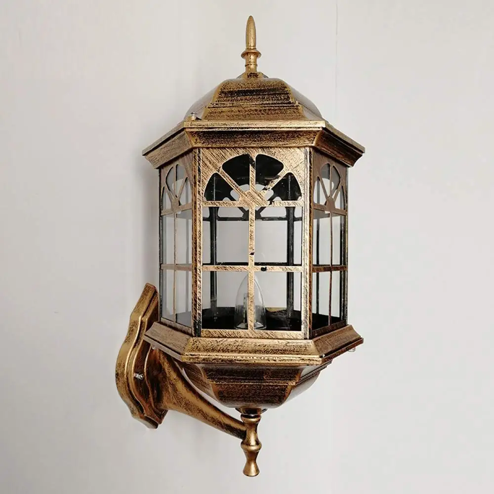 Hines European Bronze Victoria Solar LED Wall Light Retro Bronze Outdoor Waterproof Wall Lamp Patio Balcony Garden Villa E27 Decoration Door Hanging Light