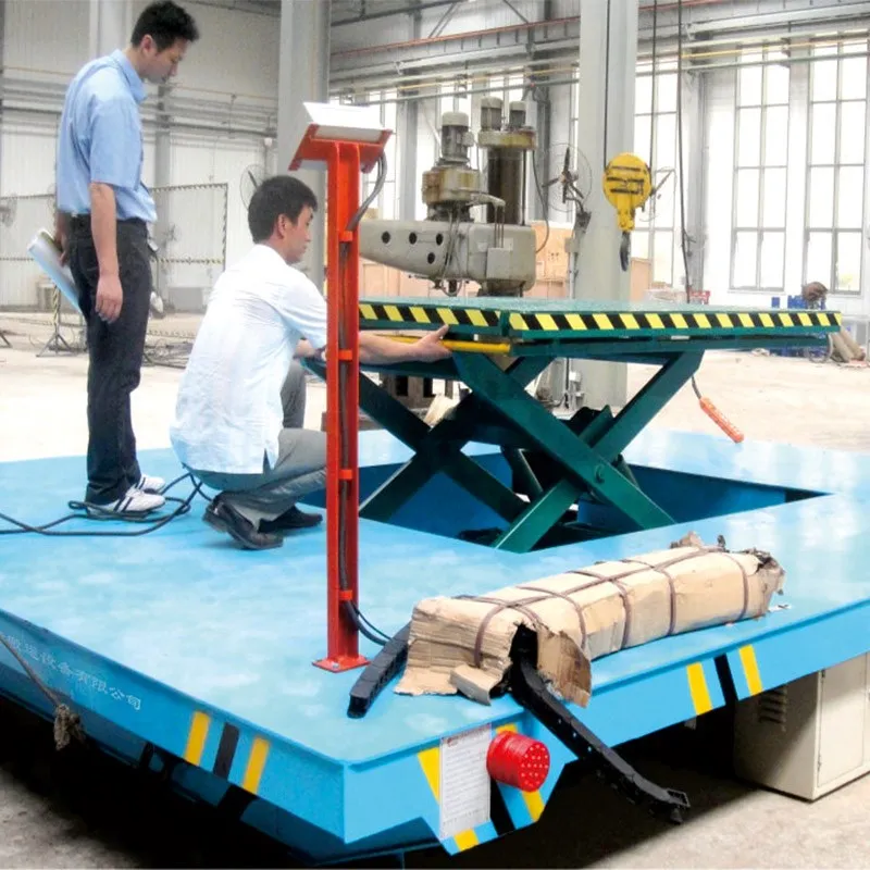 cheap hydraulic lifting table transfer car applied in construction, steel plant, shipyard, chemical industry