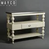Mayco Wholesaler Vintage Shabby Chic White Wooden Carved Console Table for Living Room