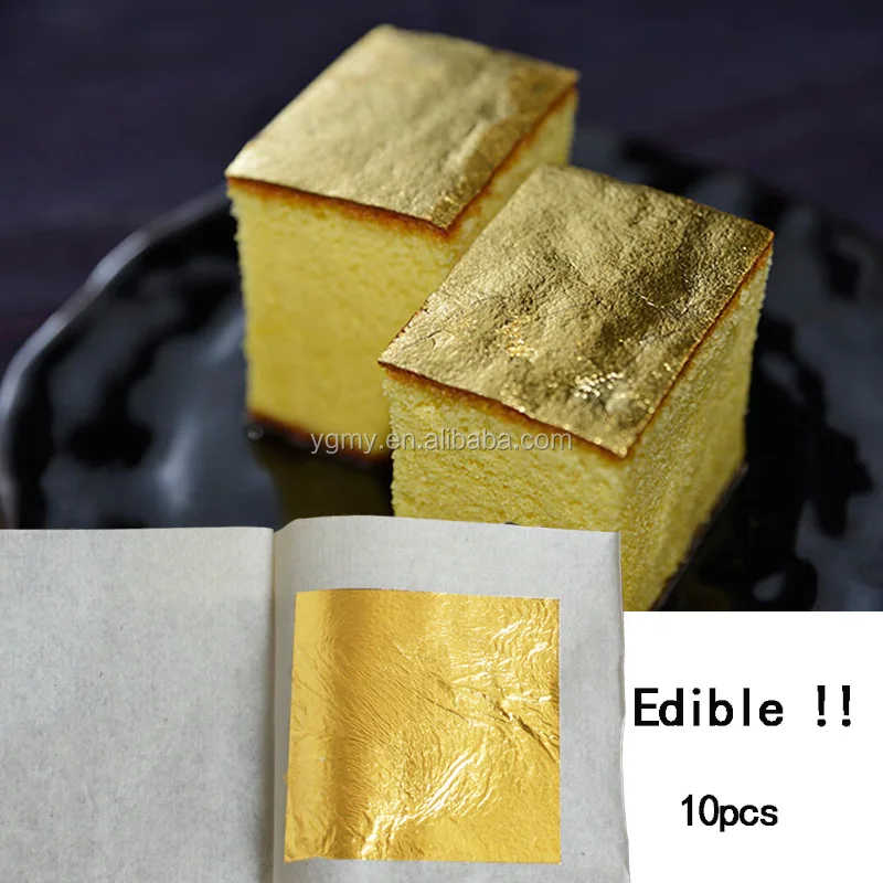 Real Gold Leaf 24k Pure Genuine Edible Gold Leaf Food Decoration 99.99