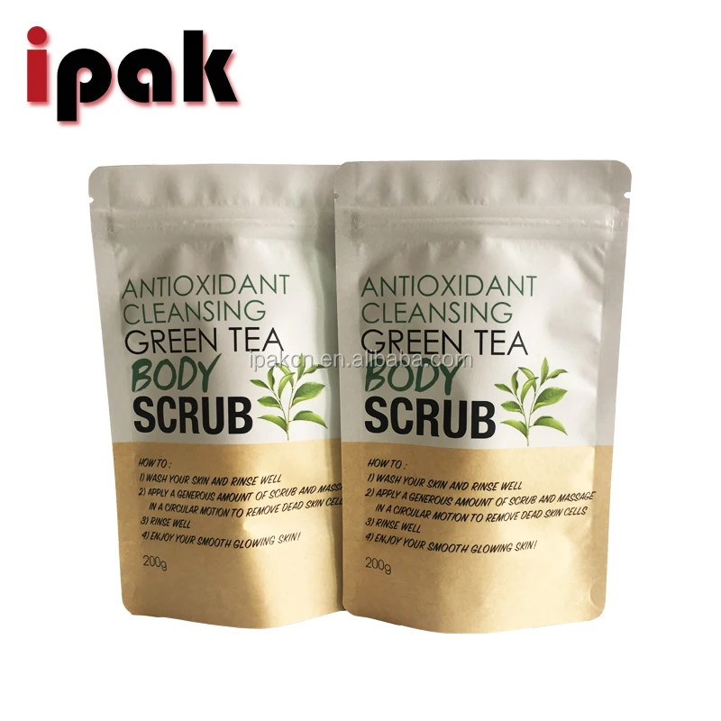 Custom Kraft Paper Body Scrub Packaging Bag With Zipper Buy Body