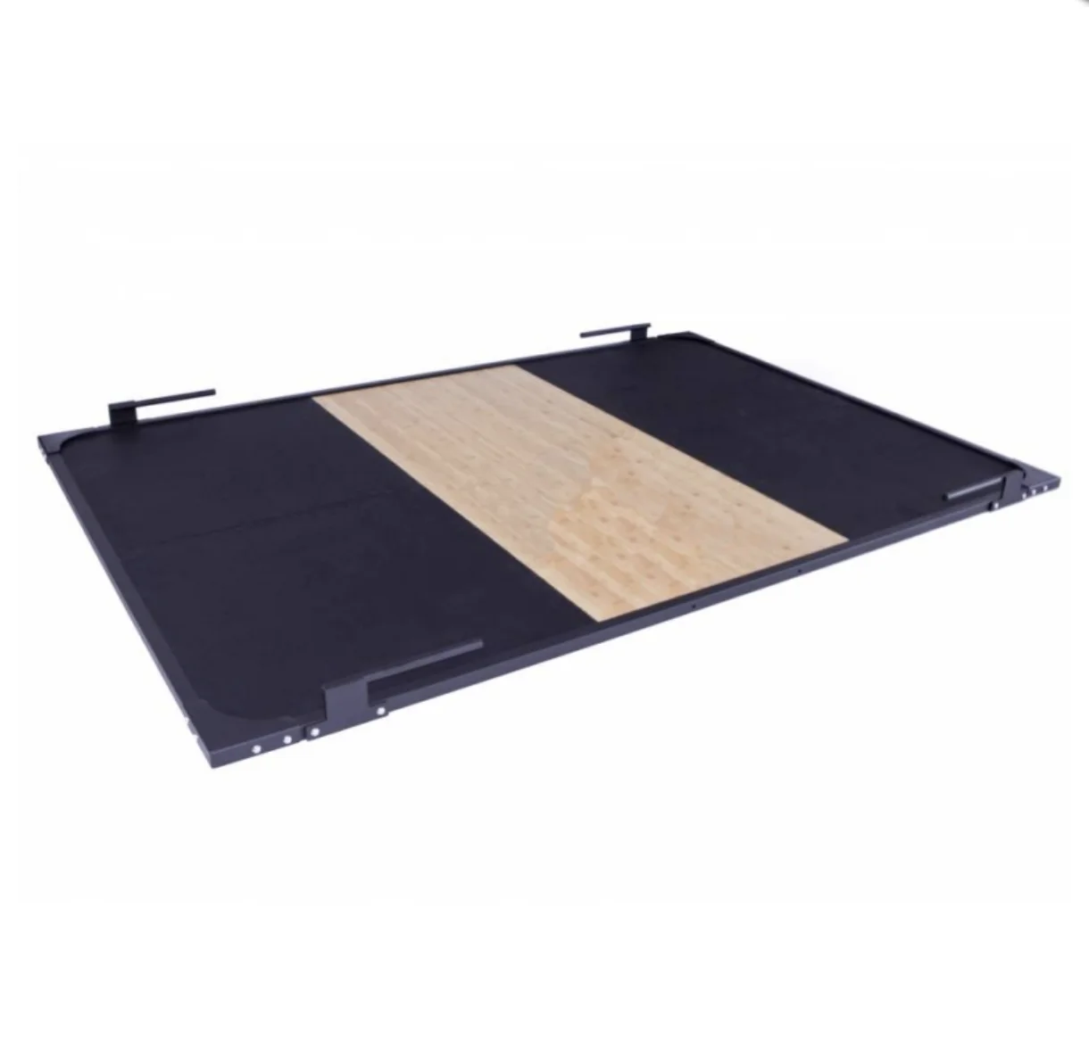 

rubber wooden weightlifting platform with logo, Wooden color or black mat