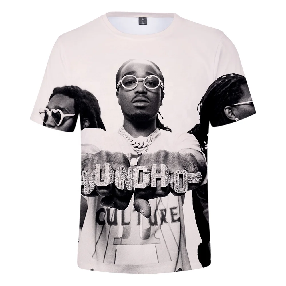 

Hot sale drop shipping Migos rapper singer t-shirts custom wholesale 3D printing summer T-shirts for men and women.