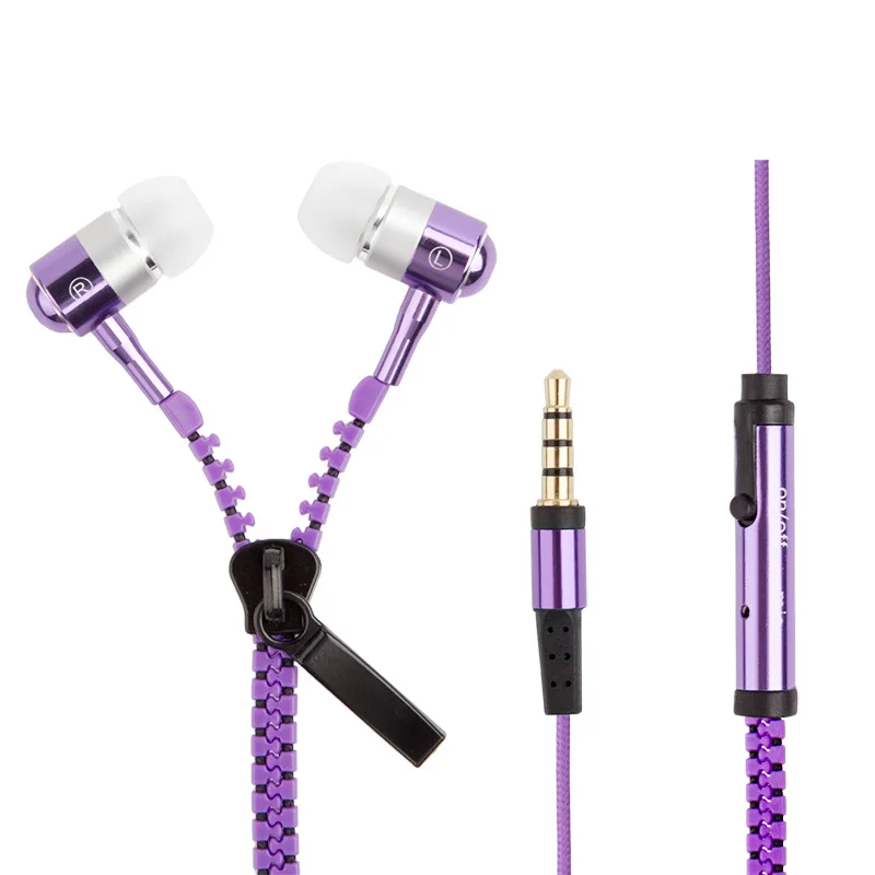 

Hot selling zipper headphones with mic for mobile headphones with zipper, N/a