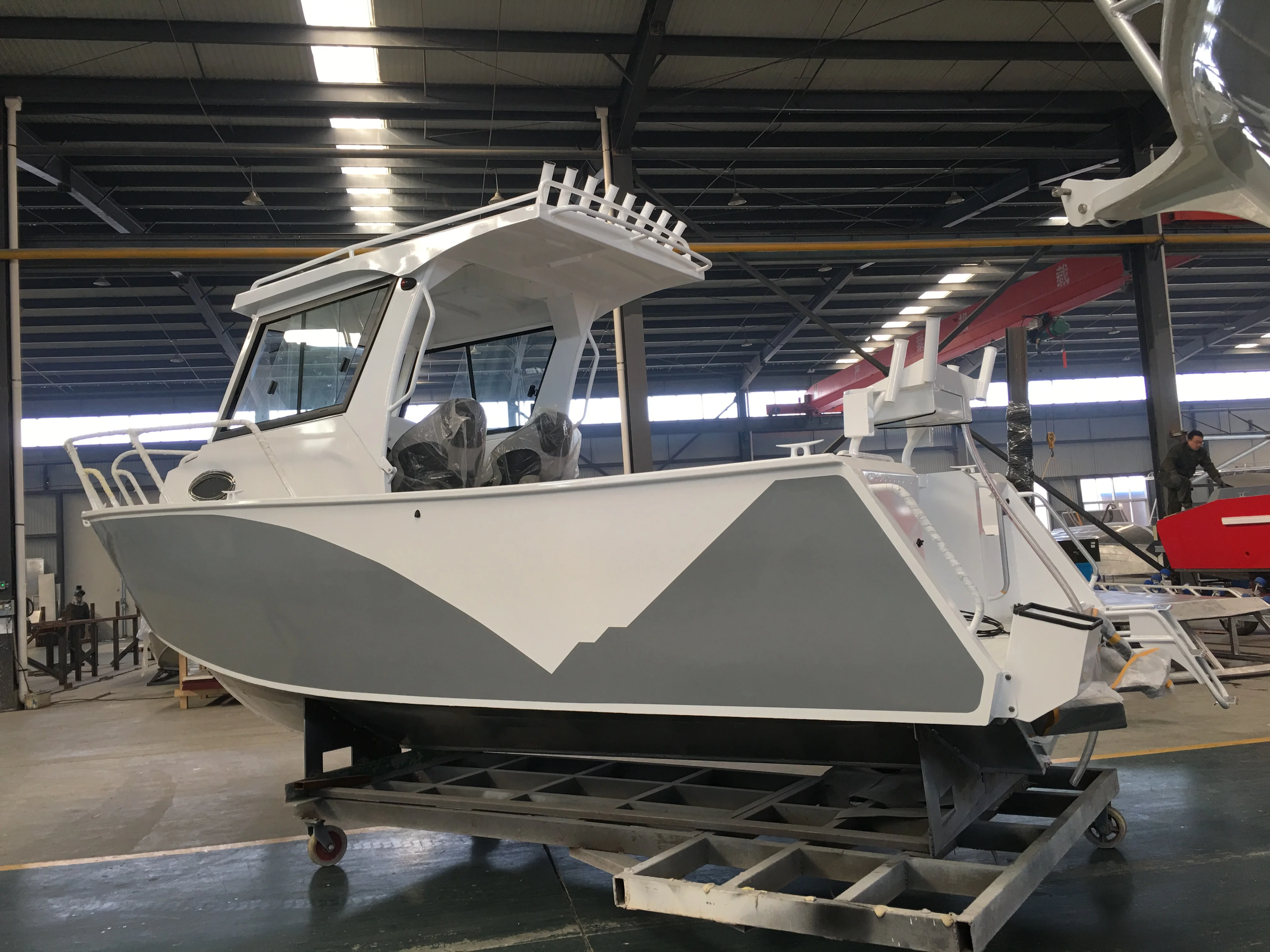 
Custom aluminum fishing boat with cabin 