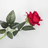 High quality single stem edge curl red velvet rose flower artificial flowers for decor